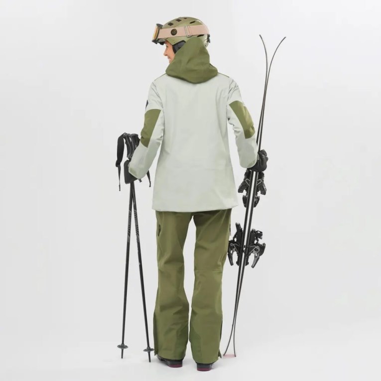 Mint / Olive Salomon Stance 3L Women's Ski Jackets | IE AF3280